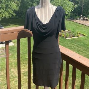 Jackie Jon NY cocktail dress, beaded detail on shoulder,  Size 12